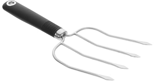 MAGICLULU Tenedor De Pavo De Acero Inoxidable Reforzado 4 Puntas, Herramienta Para Barbacoa Resistente, Apto Para Asar y Trinchar Carne De Pollo y Pavo