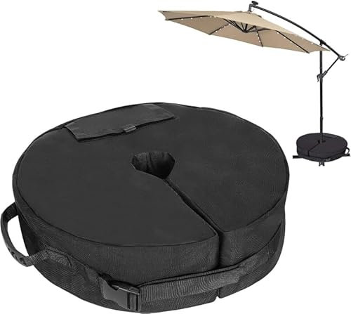 Parasol Base Weights Bag Up to 40kg 46CM Round Detachable Heavy Duty Cantilever Sand Garden Umbrella Base Sandbags for Patio Outdoor Banana Overhanging Stand Flagpole or Egg Chair Gazebo Weights