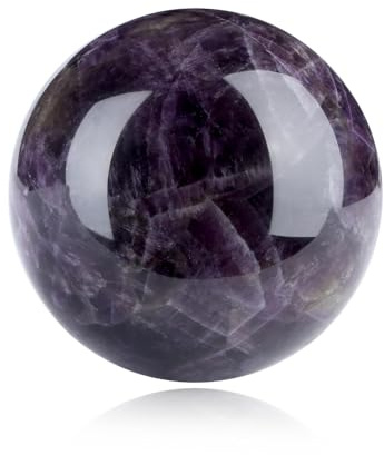 Sahoottie Amethyst Stein Kristallkugel 40mm Natürlich Kristalle Edelsteine Wahrsager Kugel Heilenden Kristallsteinkugeln für Heimdekoration Meditation Reiki Chakraausgleich Dekoration Geschenk
