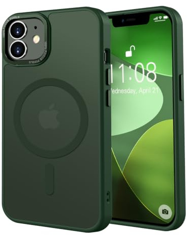 KPPIT für iPhone 11 Hülle, Kompatibel mit MagSafe, Grün | Eingebauter Magnetring, Militärschutz Stoßfest Kratzfest Haltbarkeit, Durchscheinend Rückseite