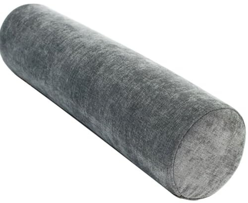 JORTUIO Almohada Cervical Cilíndrica del Cuello,Cojín Cilíndrico 40/50/60/70/90 cm Cojín Cervical De Soporte, Cojín Lumbar Y Cojín De Rodillas, para Dormir/Hogar/Oficina(Dark Grey,20cmx90cm)