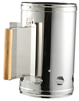 ibasenice Barile Accendifuoco in Inossidabile per Barbecue Strumento da Esterno in Legno e Accensione per Carbonella Design Aerato