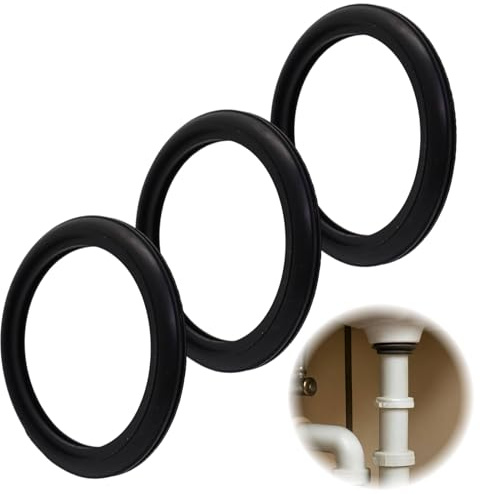 3 Stück WC Dichtung Spülrohr, Lippendichtung Ersatzteil 362.771.001, Spülkasten Dichtungen für DN40/45mm UP-Spülrohr (Ø 54/42 mm, Schwarz)