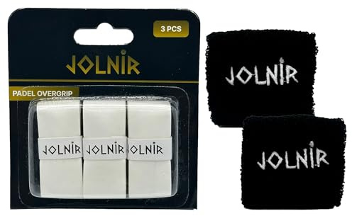 Jolnir Overgrips Padel + 2 Handgelenkschoner – rutschfeste und saugfähige Overgrip Padel Grips für besseren Halt und Kontrolle – bequeme Handgelenkmanschetten kompatibel mit Paddel, Tennis und