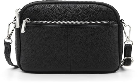 YAMEIZE Handy Umhängetasche Damen Kleine Umhängetasche Leder Schultertasche Handtasche Crossbody Taschen mit Verstellbarem Schultergurt für Reise Einkaufen Geschenk