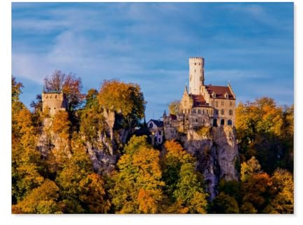 Holz Puzzle Puzzle 1000 Teile，Schloss Lichtenstein auf der Schwäbischen ALB，Erwachsene Klassische Pädagogisches Spielzeug Kinder Lernspiel Herausforderndes Puzzles（75x50cm）-AH22