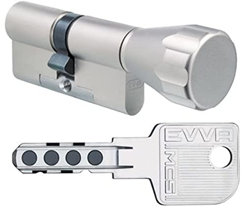 EVVA MCS Magnet-Technologie Knaufzylinder mit 6 Schlüssel, Länge (a/b) 36/K41mm (c=77mm), K= Knaufseite, BSZ, Modularbauweise SYMO und Aufbohr-, Abreiß- und Ziehschutz KZS