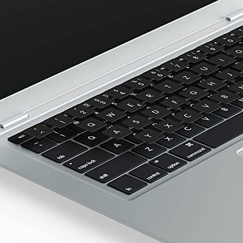 Lacerto, adesivo per tastiera per PC e laptop, varie misure, con laminato protettivo opaco nero Nero 15x15 mm, MacBook