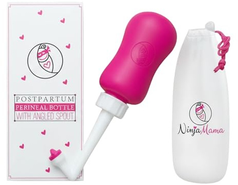 Peri Bottle for Postpartum Care - Portable Bidet Bottle with Angled Spout for Post Partum Pain Relief - Perineal Bottle for Postpartum Essentials Including Hospital Bag Maternity Essentials