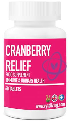 VYTALIVING 5000mg Biovit Cranberry Relief Tablets - Urinary Tract Infection Treatment - Cranberry, Green Tea, D-Mannose, Vitamin C, Supplement - High Strength - Immunity Booster | 60 Tablets