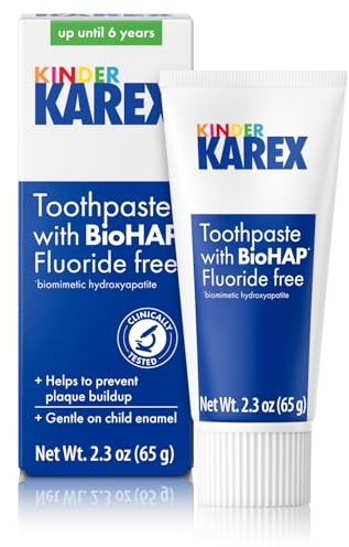 Kinder Karex Hydroxyapatite Kids Toddler Toothpaste I Fluoride Free I Clinically Tested I 2.3 oz