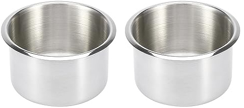 X AUTOHAUX 2pcs Stainless Steel Cup Drink Holder Insert for Marine Boats | Silver Tone, for Marine Boats RV