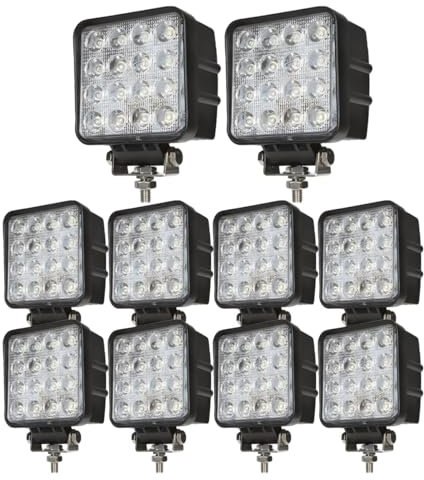 WELLIT 10x48w Led Arbeitsscheinwerfer 46mm Dick Led Scheinwerfer 12V 24V Zusatzscheinwerfer Rückfahrscheinwerfer Offroad für Auto Traktor