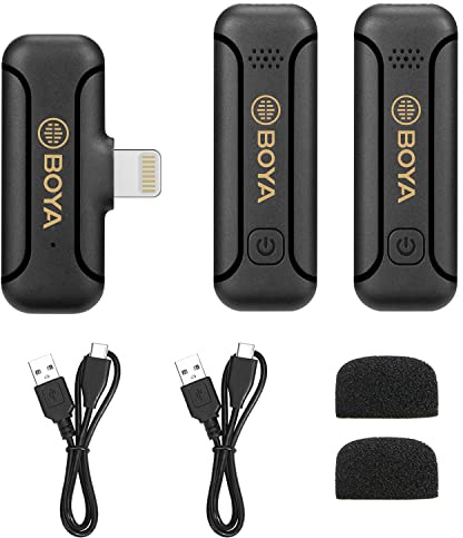 Boya Microfono senza fili (TX-TX-RX, Lightning)