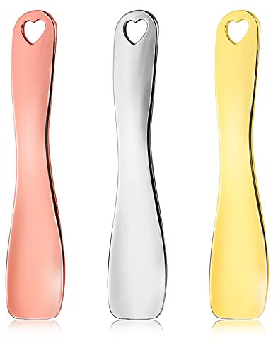 WLLHYF 3 PCS Metal Cosmetic Spoon Skincare Spatula Stick Applicator Beauty Spa Mini Spoon Skin Care Facial Cream Mask Scoop Makeup Tools for Facial DIY Mask Mixing