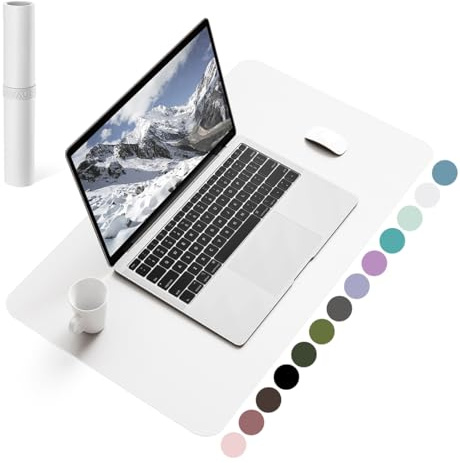 YSAGi Non-Slip Desk Mat, Waterproof Large Mouse Pad 60x35 cm White