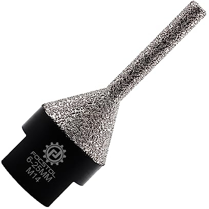 FOCSTOL Fresa Diamantata - 6-25mm Punte per Smusso Diamantata per Piastrelle Porcellanato Ceramica Marmo Granito M14 Filettatura