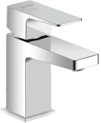 Duravit Manhattan wassersparende Waschtischarmatur, Größe S (Auslauf Höhe 76 mm),energiesparende Waschbecken Armatur (FreshStart),Wasserhahn Bad mit Zugstangen-Ablaufgarnitur, Chrom