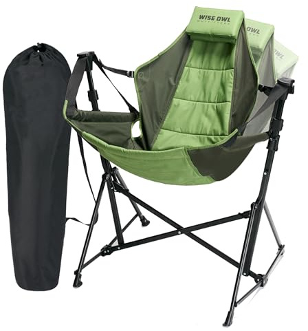 Wise Owl Outfitters Hammock Chair for Adults – Comfortable Portable Folding Rocking Camping Chair with Carry Bag – Great for Lawn, Campsite & Outdoors