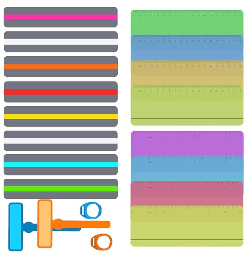 18 Pcs Bandes De Guidage De Lecture, Bandes De Surbrillance Guidé Par Les Doigts Signets Coloré Règles De Suivi De Lecture Superposées Outils pour La Dyslexie Pour Enfant Enfants Offre d'Enseignants