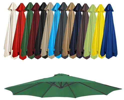 GZDXBF 200cm/270cm/300cm Toile De Rechange pour Parasol, Housse De Rechange pour Parasol À 6/8 Baleines, Auvent De Parasol De Remplacement(Color:Green,Size:6 Ribs: 2.7m/8.8ft)
