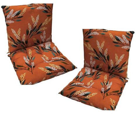 LYXLBX 2 Stück Stuhlkissen mit Rückenteil Sitz, Rückenkissen mit Bänder, Niedriglehner Auflage Polsterauflage Gartenstuhl,Auflage Polsterauflage Gartenstuhl für Terrasse Haus Garten 40 x 80cm,20