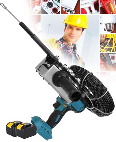 Beachtiful Cinta Pasacables Eléctrica Portátil,Enhebrador Tuberías,Máquina de Enhebrado de Cables Automática Altamente Versátil con 2 Baterías,para Comunicación de Redes Hidroeléctricas Construcción