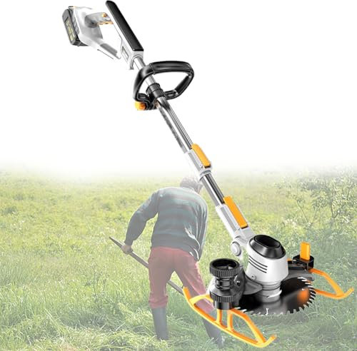 Beachtiful Débroussailleuse sans Fil, Coupe-Bordure, Coupe-Herbe électrique, Désherbant électrique à Piles, pour l'entretien de la Pelouse (2 Batteries)