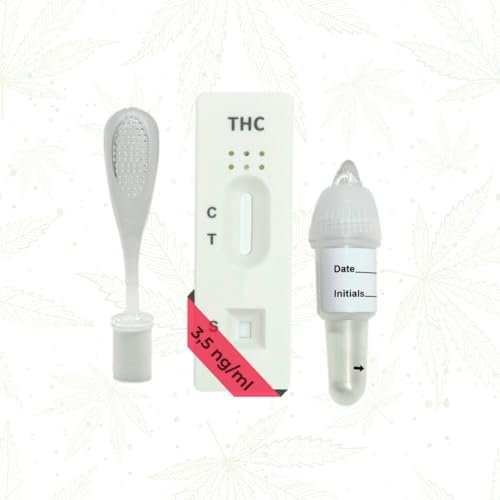 EKNA THC, test per saliva della polizia, 5 test antidroga, test rapido THC, test salivare THC, 3,5 ng, per guidare, test rapido per la saliva per la sicurezza stradale (5 pezzi)