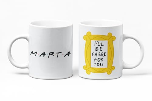 Grupo Darik Taza personalizada con nombre, apta para microondas y lavavajillas de 11onzas, friends