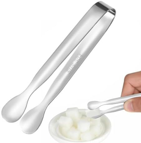 Servierzange – Eiszange, Zuckerwürfelzange, Vorspeisenzange, U-förmige Servierzange für kleine Eiszange, kleine Zange, Zuckerzange aus Edelstahl, tragbare Snackzange, Mehrzweck-Süßigkeitenzange