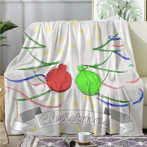 Weihnachtsdecke - Kuscheldecke Flauschig Weihnachtsbaum Decke - Fleecedecke Stern, Weiche Warme Decke Sofa, Flauschige Wohndecke als Sofadecke Couchdecke, XXL Decken Deko, 220x240 Y-865