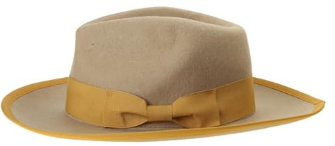 BHFYOB Homburg Zylinderhut mit Schleife Pork Pie Hut viktorianisches Alter Wolle Zylinder Klassischer Hut für Jungen Männer Erwachsene Wolle