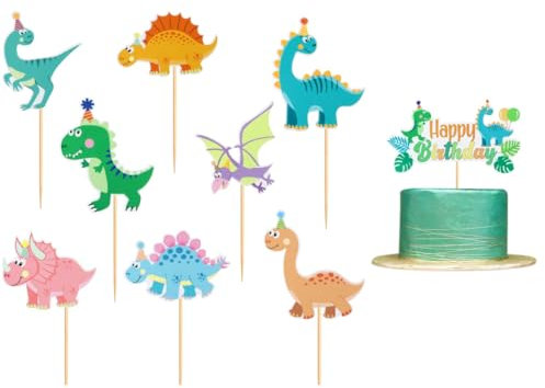 25 Stück Dinosaurier Kuchen Topper Niedlich für Cupcake Dekoration, Party Zubehör, Baby Showers, Geburtstag und Dino Dschungel Thema