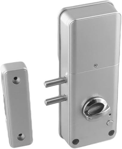 NMJHEVX Smart Invisible Indoor Burglar Deadbolt, Electronic Smart Door Lock, Fits Tuya APP/Card Unlock, Wireless Lock (Silver)