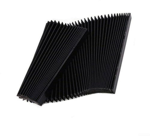 Milling Machine Flexible Protective Flat Accordion Bellows Three-Proof Cloth Cover, CNC Machine Guard Rail Telescopic Dust Cloth Black(165mm)