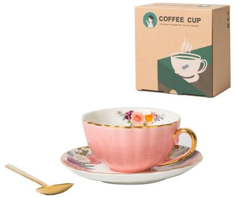 Ensemble de tasses à café en céramique de luxe European Light Ensemble de tasses et soucoupes en céramique de luxe pour le petit déjeuner et l'heure du thé