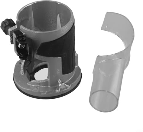 Base de défonceuse plongeante pour machines de coupe en alliage d'aluminium Poignée antidérapante Collecte de poussière Compatible avec coque de 72 mm Pince 65 mm Travail du bois Fraisage rainurage