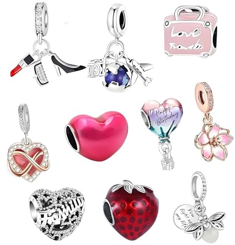 10 PCS Bracelet Charms for Bracelets, Charm Necklace Diy Necklaces, Bracelets Pendant Jewelry, Suitable Gifts for Lovers Mothers and Girls Birthday Present