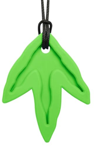 ARK Kauhalskette Dino Spuren inkl. Logostar® Praxisleitfaden – orale & sensorische Stimulation – verschiedene Härtegrade – BPA-frei & spülmaschinenfest (hellgrün, mittel)