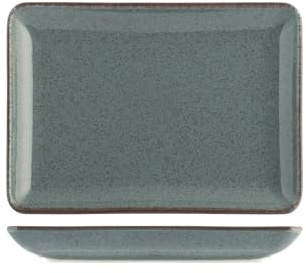 H&H Set 6 Piatti Rettangolari in Porcellana Azzurri 13x18 cm – Linea Pearl – Eleganti Piattini da Portata per Antipasti, Finger Food, Dessert – Lavabili in Lavastoviglie