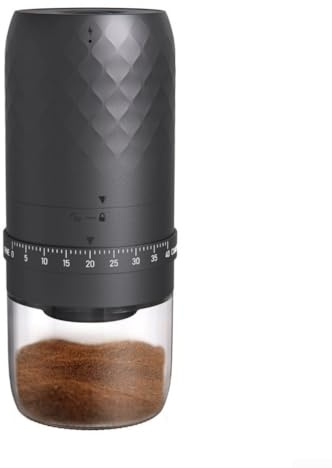 Honseadek Moulin à café électrique rechargeable avec réglage externe pour broyage réglable, design portable pour les amateurs de café