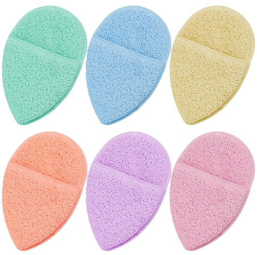 Simsky 6 Stück wiederverwendbare Abschminkpads, waschbare Gesichtsreinigung Schwämme, sanfte Peeling-Pads für Make-up Entfernung, Gesichtsmassage & Porenreinigung, Set in Pastellfarben