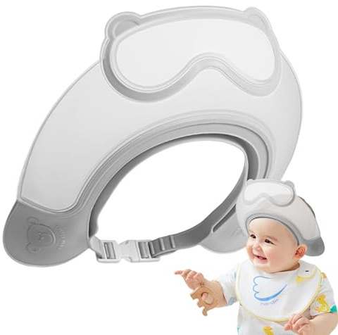Barn Duschmössa - 23x23x7cm Visirmössa | Ɓaby Duschskärm Justerbar Vattentät PP/TPE Material - Öronskydd | Hårtvätt, Bad, Resa, Småbarn
