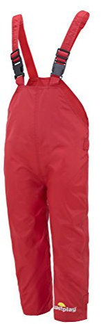 Wetplay Kids Waterproof Dungarees RAIN Over Trousers Boys Girls Childs Childrens (9-10 Years, Red)