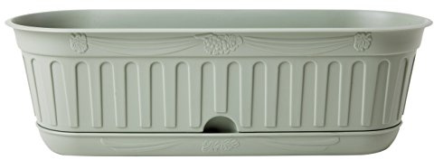 Bama - 30950 Jardinière avec Soucoupe à réserve d'eau 49x18x15 cm Sauge