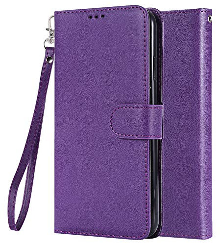 LEMORRY Handyhülle für Apple iPhone XS Max Ledertasche Multifunktional Hülle mit 2in1 Kartenhüllen & Bilderrahmen Beutel Magnetisch SchutzHülle Silikon Cover Schale für iPhone XS Max (Lila)