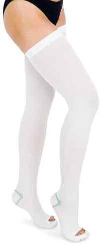 invera Bas de compression anti-embolie - Unisexe - 15-20 mmHg - Niveau modéré, blanc, 2XL (Pack of 2)