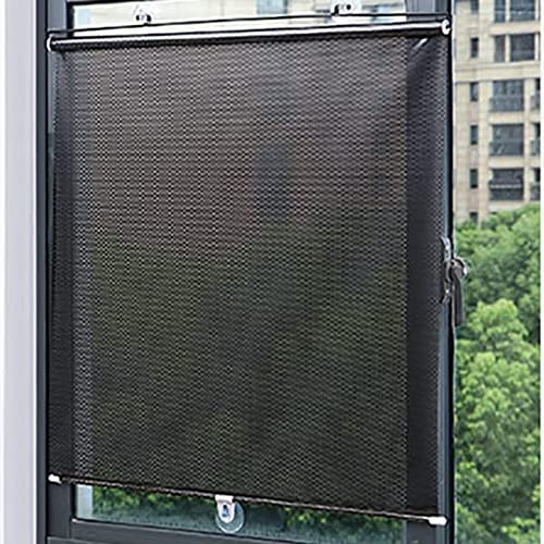 Fensterrollo Rollo Dachfenster mit Saugnäpfen,Sichtschutz Einziehbarer Tragbare Rollo Verdunkelungsrollo,Auto Sonnenblende,Temporäre Jalousien,Für Balkon,Badezimmer,Küche,Büro,Auto (45x125cm)