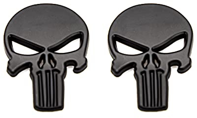 2 x Flügel Totenkopf Emblem aus Metall Totenkopf-Auto-Aufkleber, Auto-Zubehör für Motorrad, LKW, Skateboards, Laptop, DIY-Aufkleber